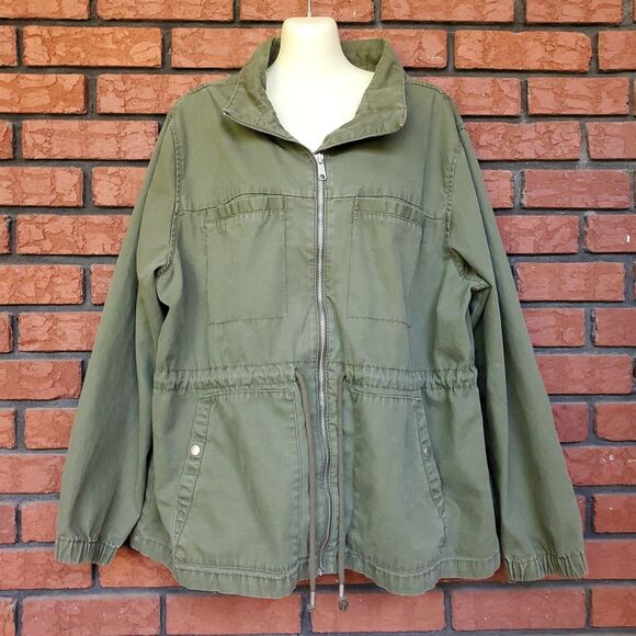 Old Navy Field Jacket XXL Olive Green Military Style Utility Chore Barn Coat - Picture 1 of 8